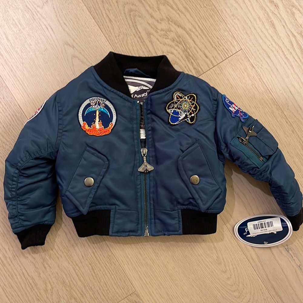 New with tags Up and Away Junior Astronaut jacket. Sz 12 mos
